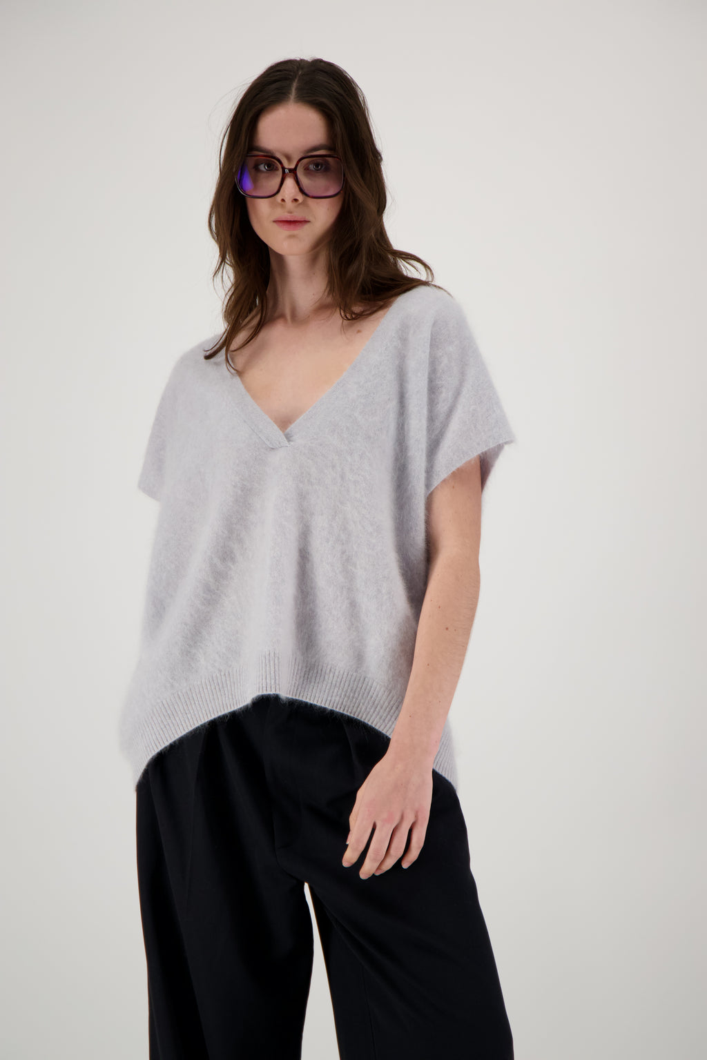THE FAYE TOP IN BRUSHED CASHMERE
