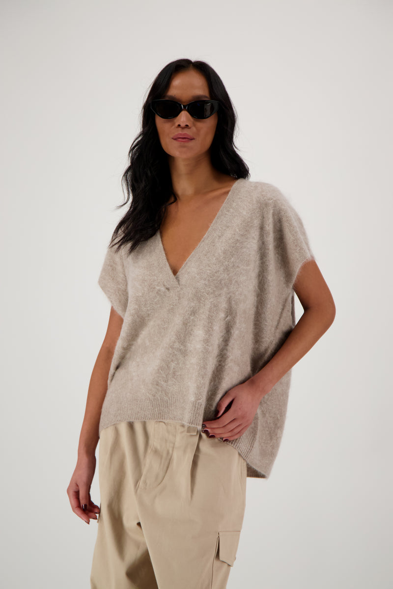 THE FAYE TOP IN BRUSHED CASHMERE