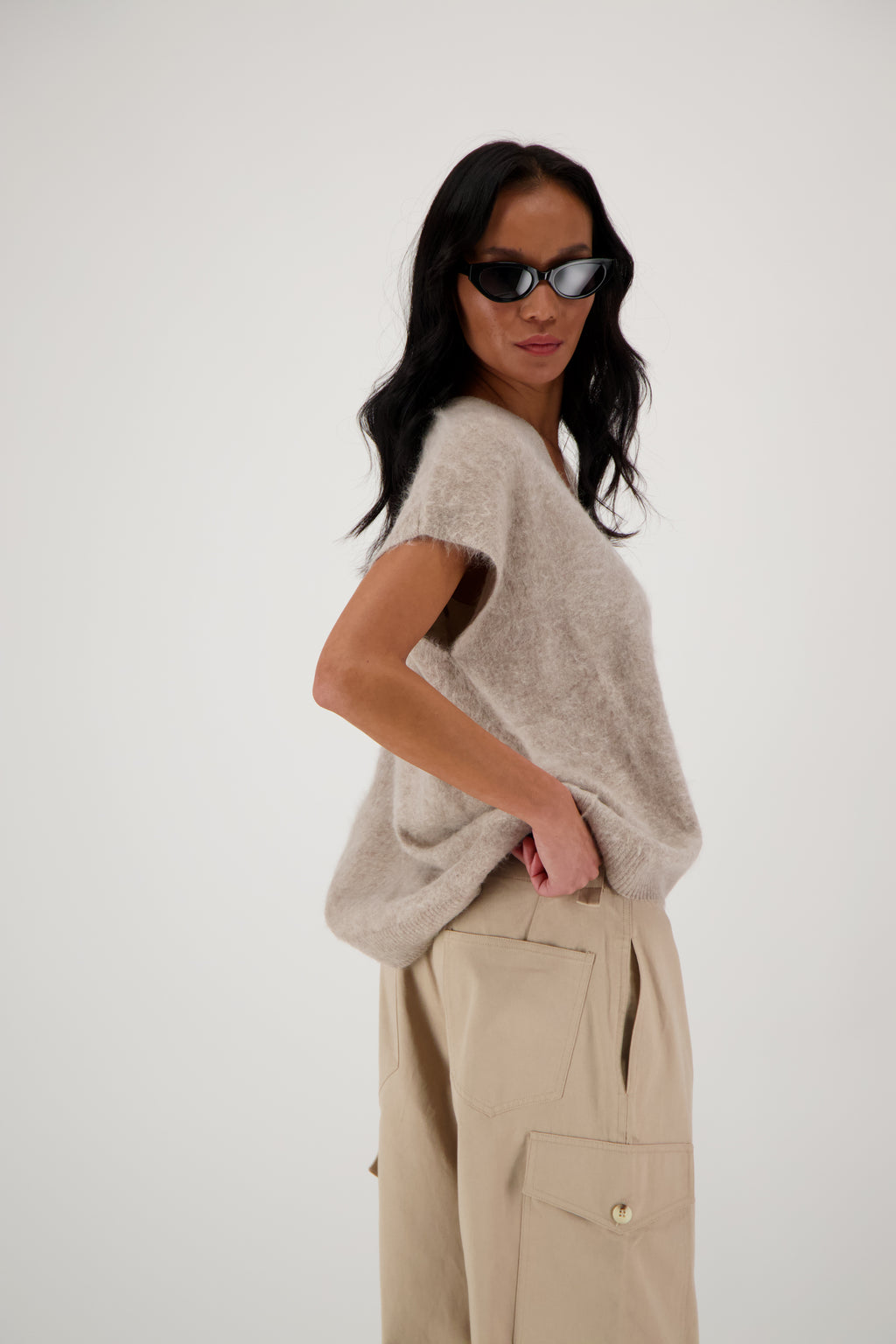 THE FAYE TOP IN BRUSHED CASHMERE