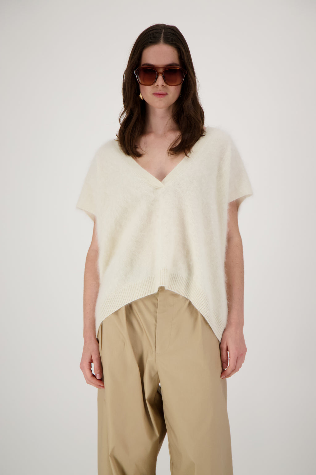 THE FAYE TOP IN BRUSHED CASHMERE