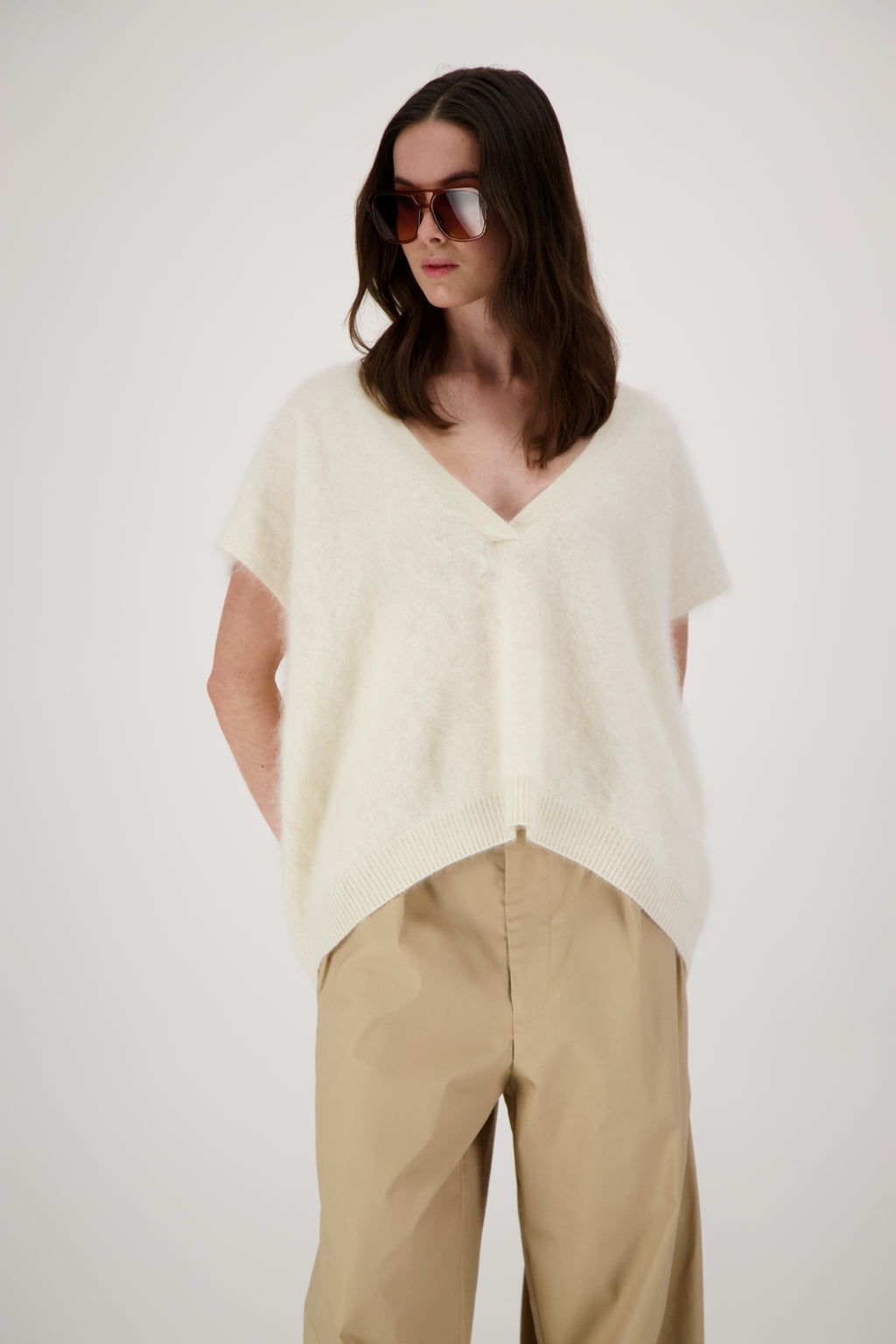 THE FAYE TOP IN BRUSHED CASHMERE