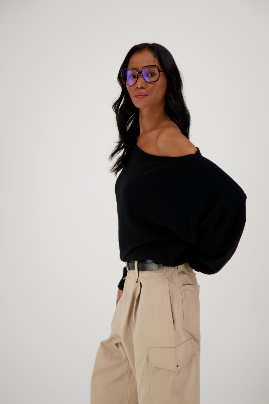 THE ERIKA OFF-SHOULDER SWEATER IN CASHMERE