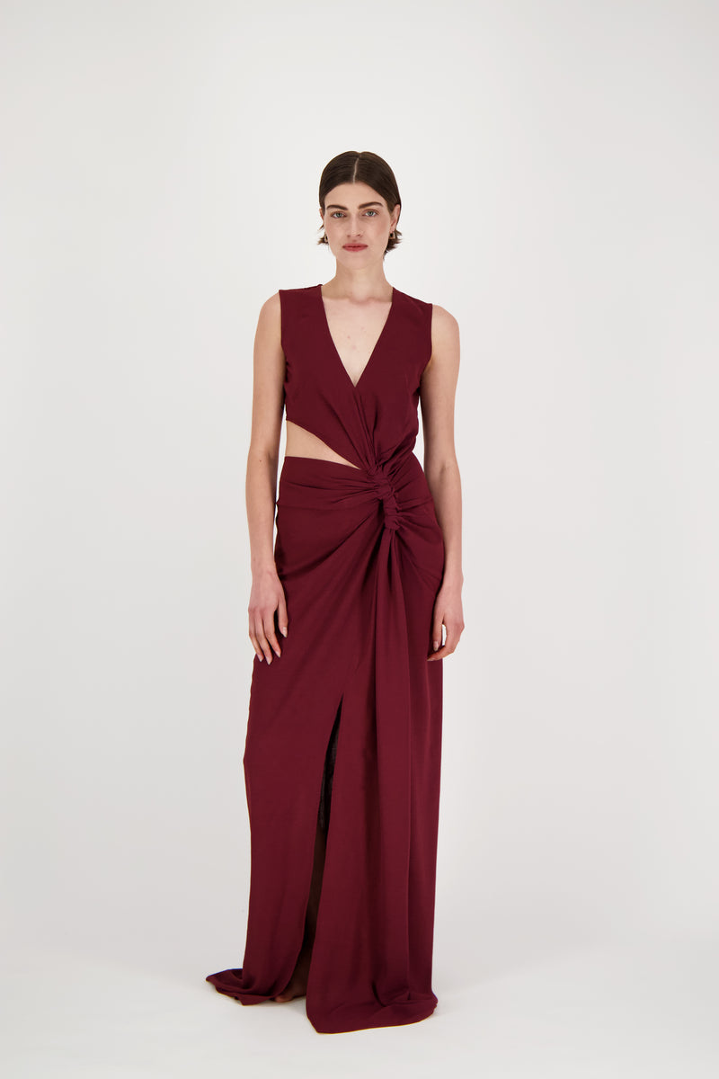 SOUMAYA DRESS MAROON