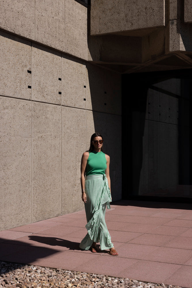 SYLVIE WOOL TOP GREEN