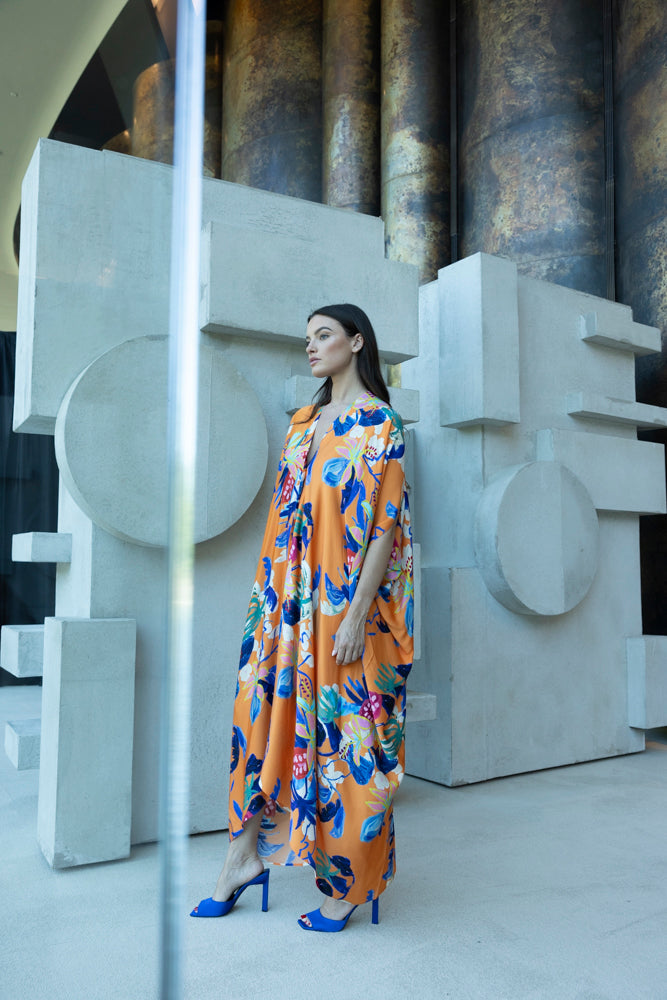 SOPHIA DRESS ORANGE FLOWER