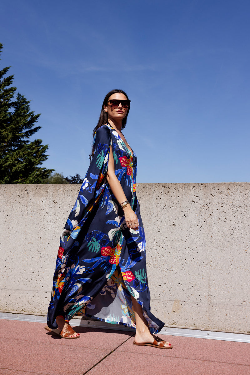 COMO MAXI DRESS NAVY FLOWER