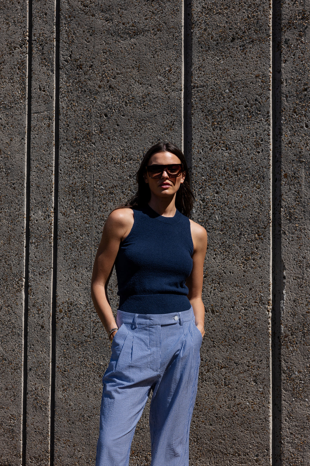 SYLVIE TOP COTTON NAVY