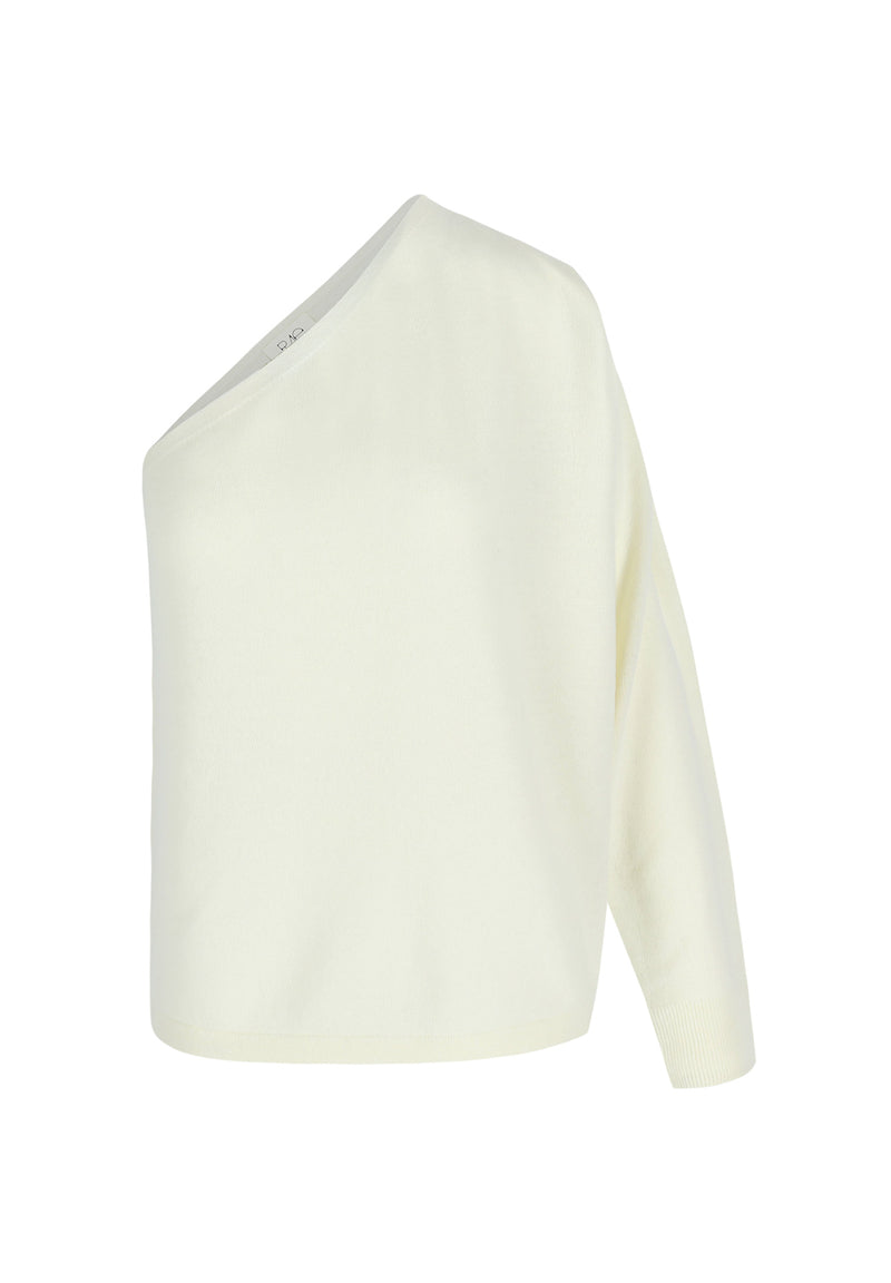 DAPHNE CASHMERE ONE-SHOULDER - OFF-WHITE