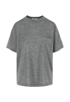 HUGO MERINO WOOL T-SHIRT GREY MELANGE