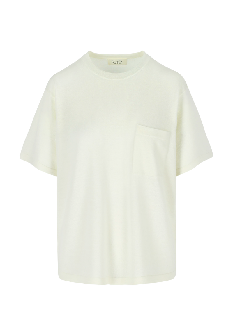 HUGO MERINO WOOL T-SHIRT OFF-WHITE