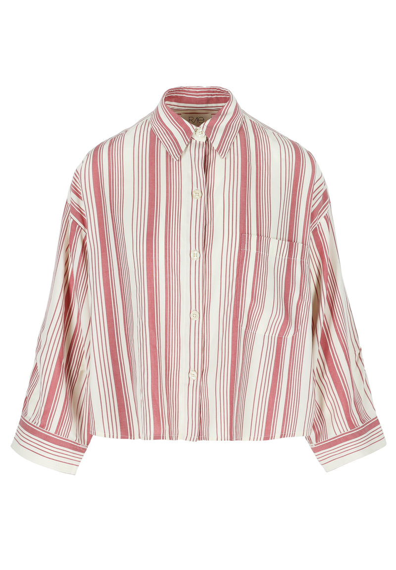 NIKKI SHIRT RED CREAM STRIPE