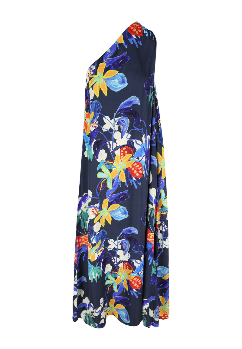 ATHENA ONE ARM DRESS NAVY FLOWER