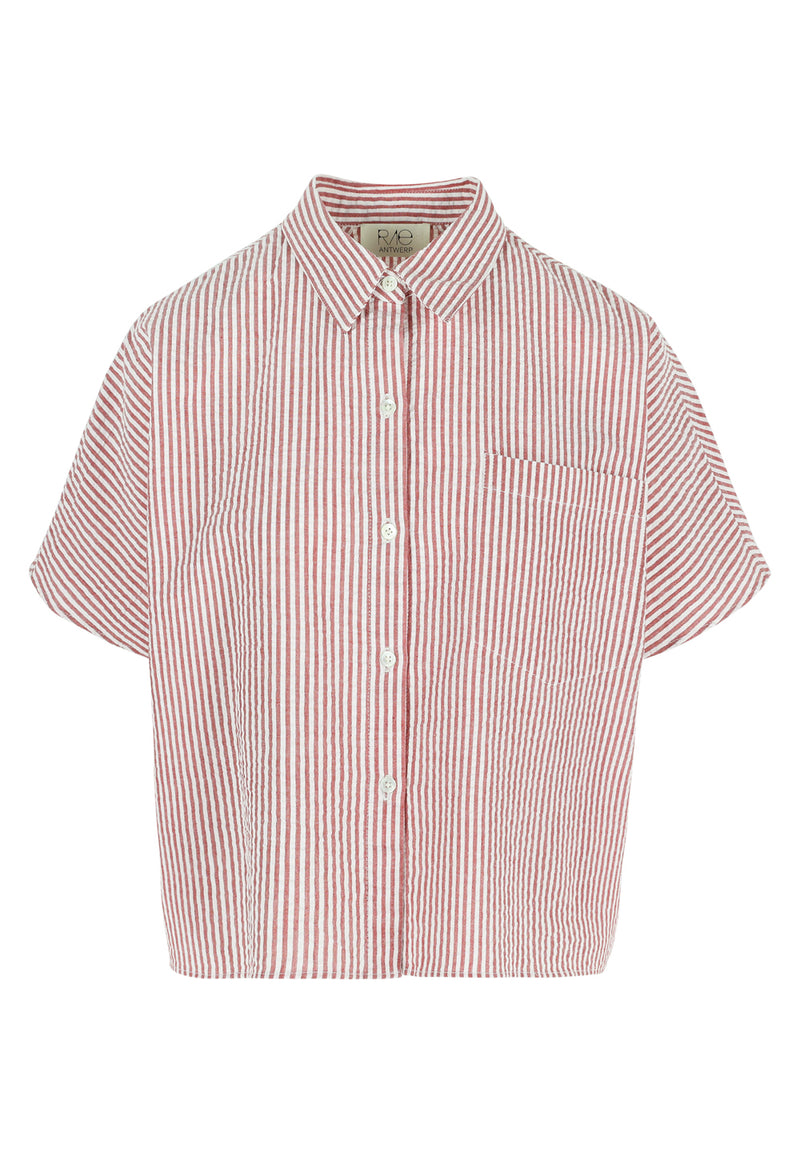 CASEY SHIRT RED/WHITE SEERSUCKER