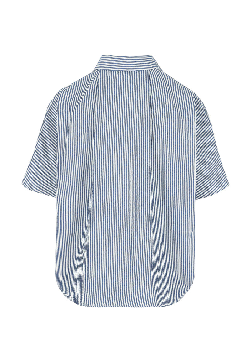 CASEY SHIRT BLUE/WHITE SEERSUCKER