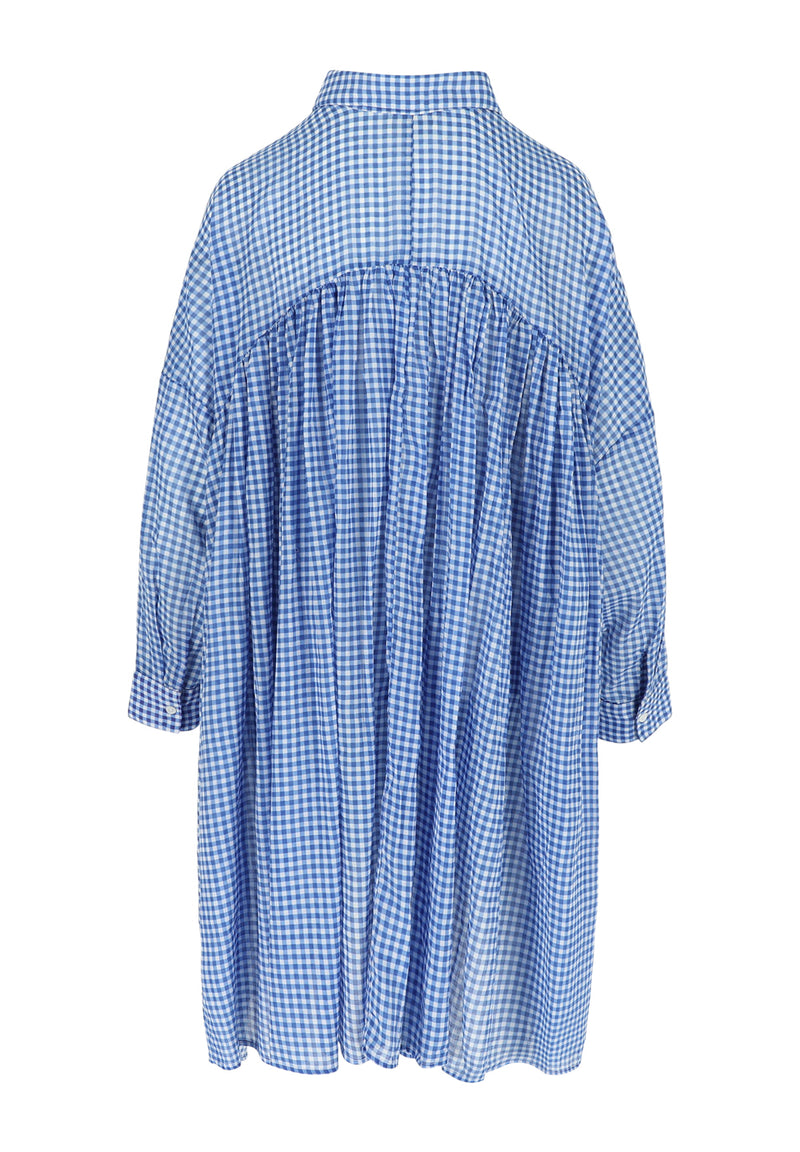 MARTINE DRESS BLUE/WHITE CHECK
