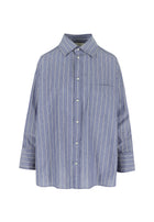 MILANO SHIRT BLACK/BLUE STRIPE