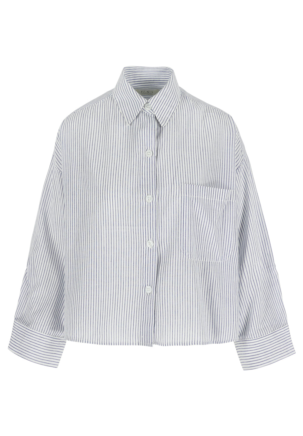 NIKKI SHIRT BLUE/WHITE PINSTRIPE