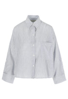 NIKKI SHIRT BLUE/WHITE PINSTRIPE