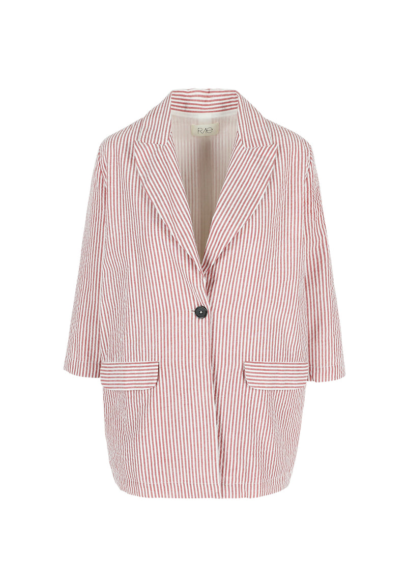 ROXANA BLAZER RED/WHITE STRIPE