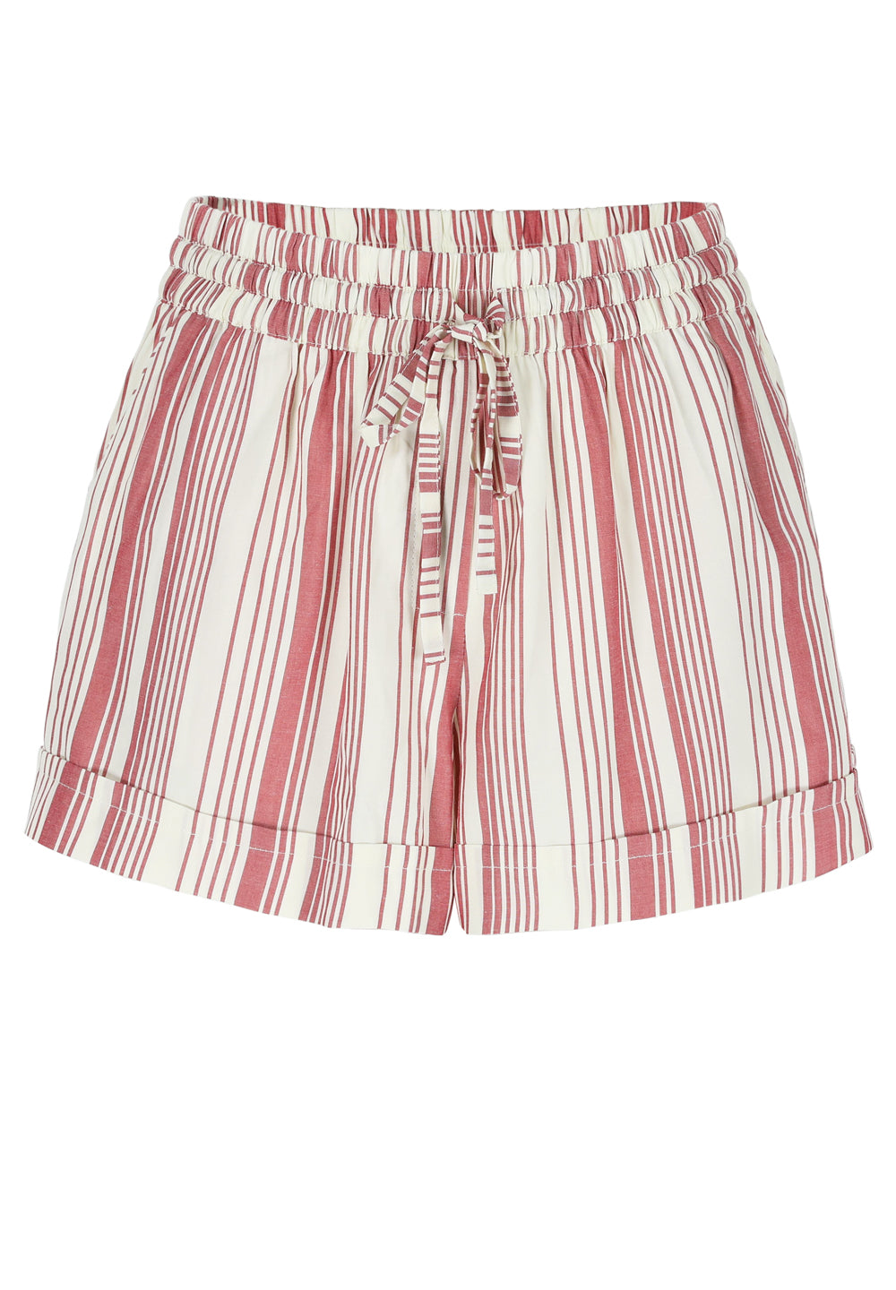 SHORTY RED CREAM STRIPE