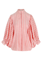 FIONA BLOUSE PINK/WHITE STRIPE