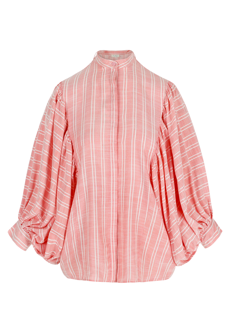 FIONA BLOUSE PINK/WHITE STRIPE