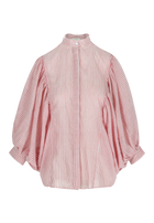 FIONA BLOUSE RED/WHITE STRIPE