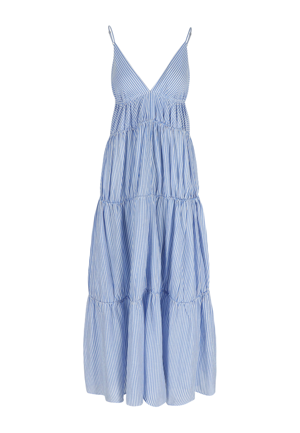 DORIT DRESS DOBBY BLUE/WHITE