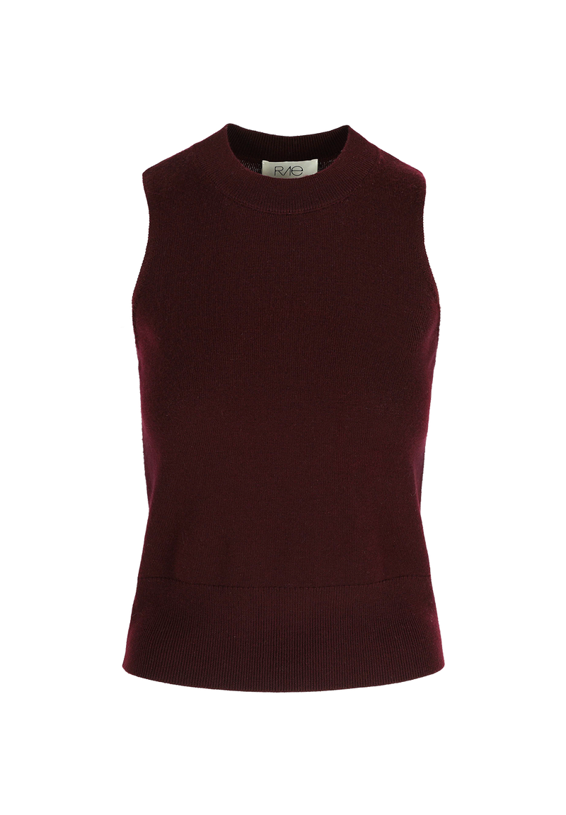 SYLVIE WOOL TOP CHESTNUT BROWN